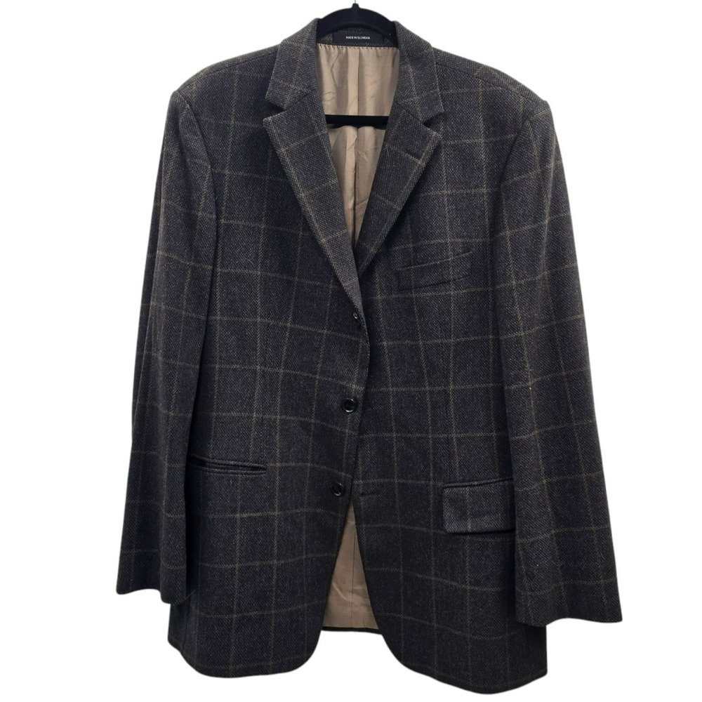 Hugo Boss Blazer Suit Jacket Brown Wool Check